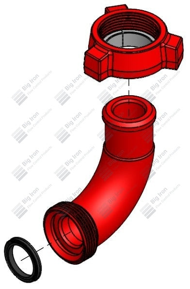 Elbow LR 90 Deg, 3" 602 MxF, Integral, 6000 psi, Sour Service