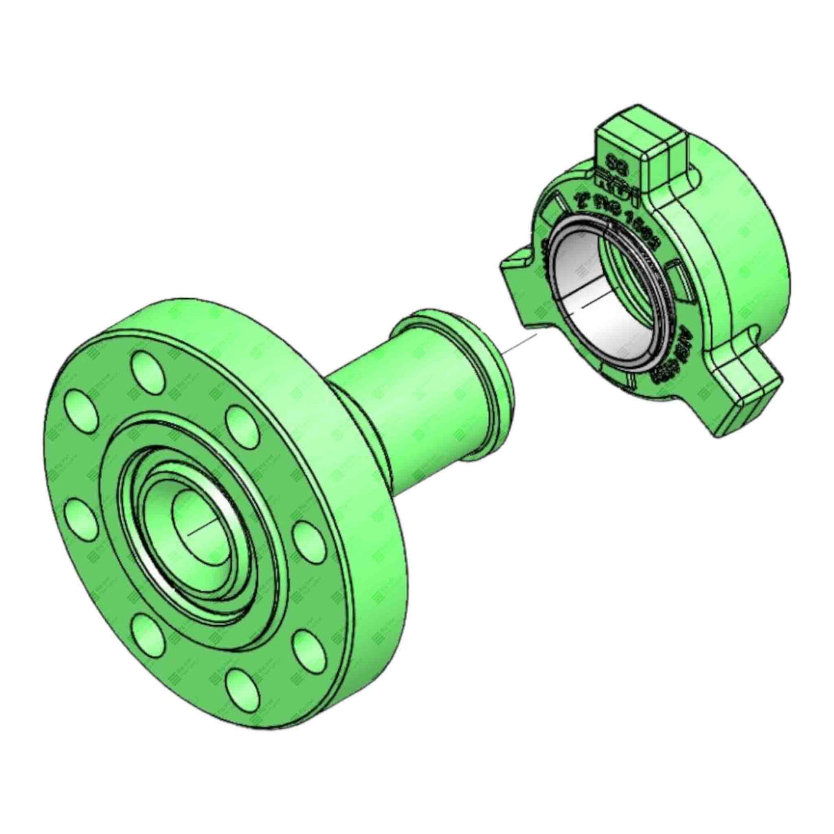 Flange Adapter, 2-9/16" 10M x 2" 1502 M, 10000 psi, Sour Service