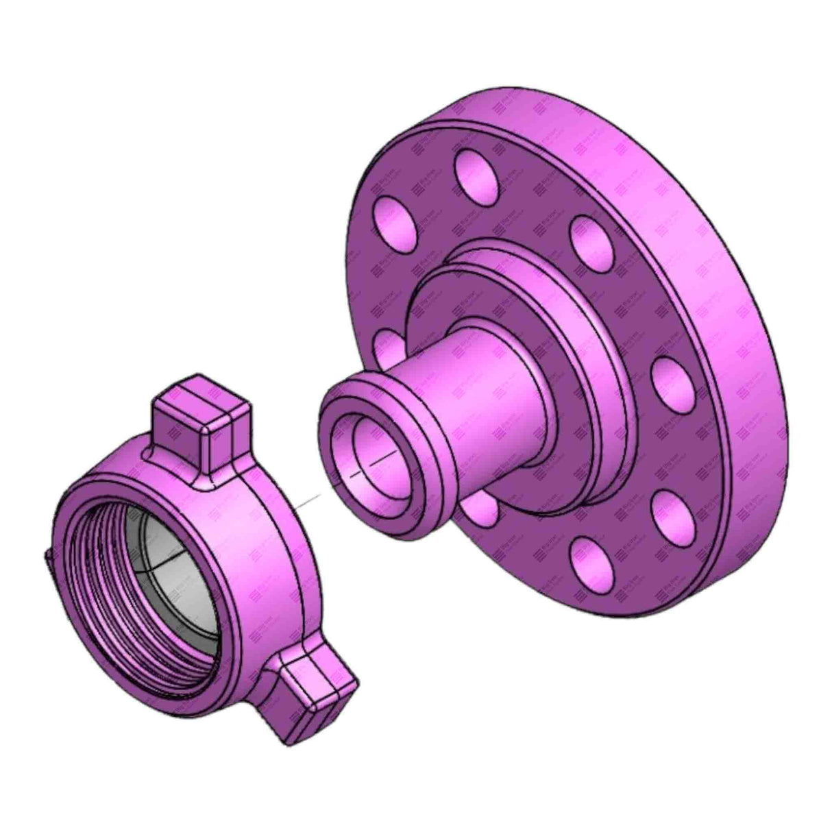 Flange Adapter, 2-9/16" 5M x 2" 602 M, 5000 psi, Sour Service